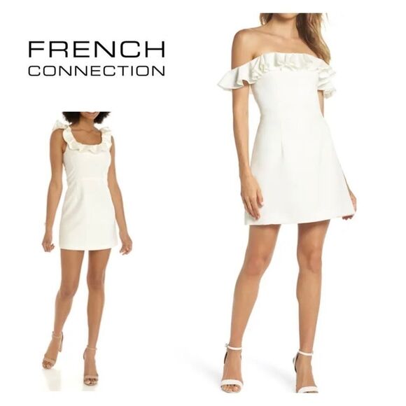French Connection whisper light ivory dress. Size 2. Retail $148 - Picture 1 of 11